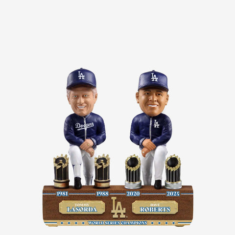 Tommy Lasorda Dave Roberts Los Angeles Dodgers 2x World Series Bobblehead