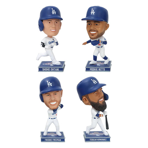 Los Angeles Dodgers 2024 World Series Champions 4 Pack Mini Bighead Bobbleheads