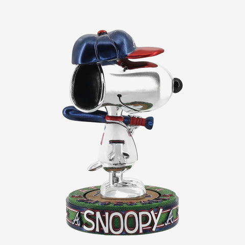 Snoopy Atlanta Braves 2025 Peanuts Electroplated Bighead MLB Baseball Bobblehead
