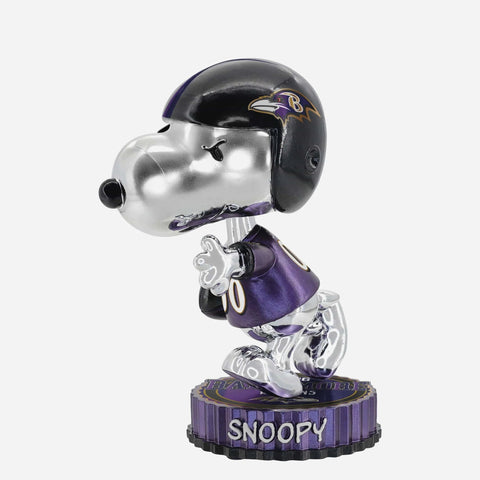 Snoopy Baltimore Ravens 2025 Peanuts Electroplated Bighead NFL Football Bobblehead