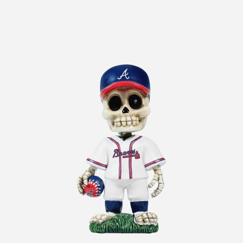 Atlanta Braves Team Skull Mini MLB Baseball Bobblehead