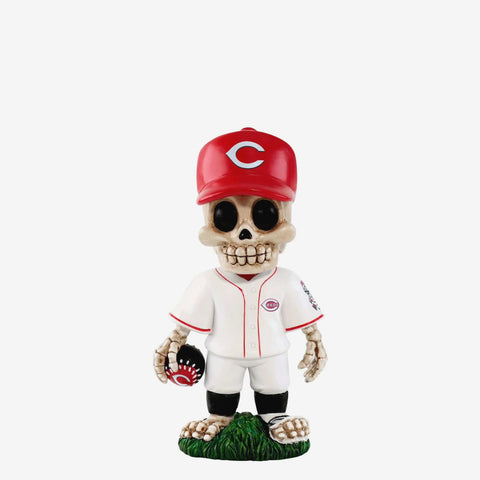 Cincinnati Reds Team Skull Mini MLB Baseball Bobblehead