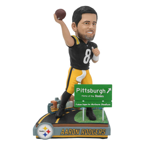 Aaron Rodgers Pittsburgh Steelers Next Stop NFL Football Bobblehead
