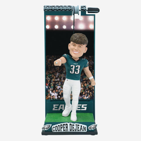 Cooper DeJean Philadelphia Eagles Banner Raising NFL Football Bobblehead