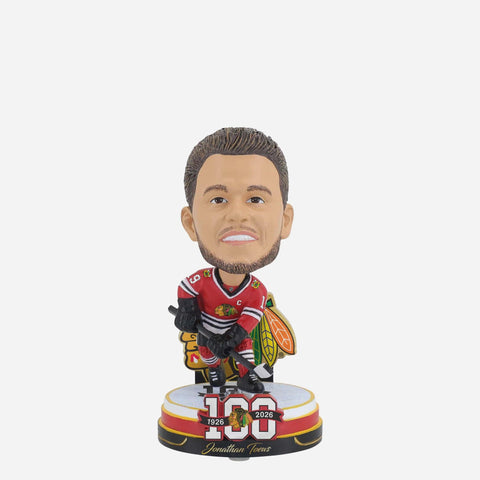 Jonathan Toews Chicago Blackhawks 100th Anniversary Mini Bighead NHL Bobblehead