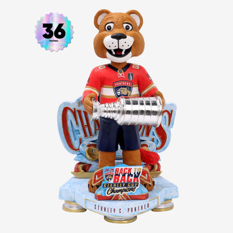 Stanley C. Panther Florida Panthers 2025 Stanley Cup Champions Celebration 3 Foot 3 Foot NHL Bobblehead