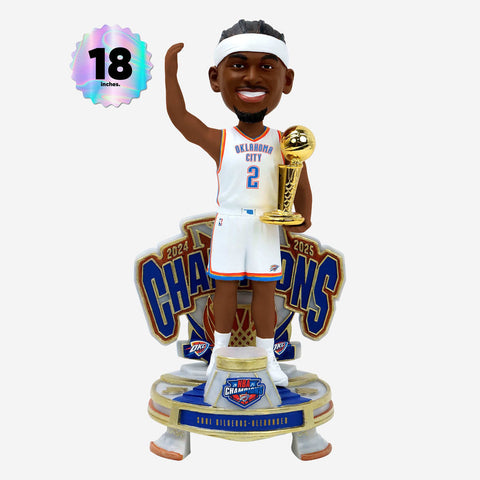 Shai Gilgeous-Alexander Oklahoma City Thunder 2025 NBA Champions Celebration 18 Inch Bobblehead