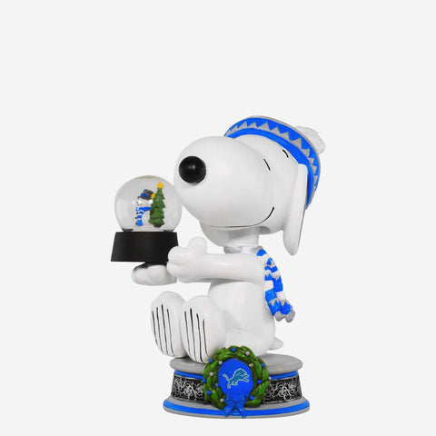 Snoopy Detroit Lions Peanuts Snowglobe NFL Football Bobblehead