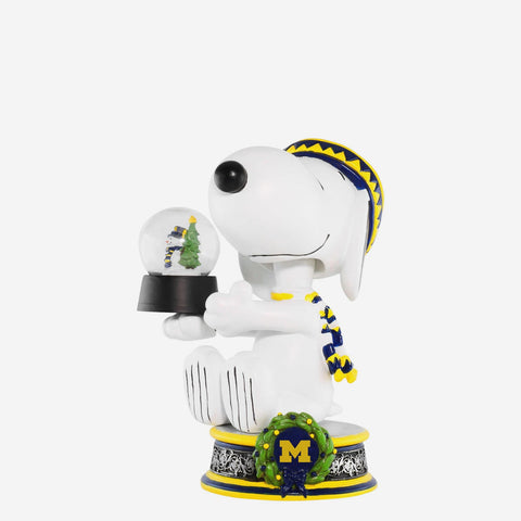 Snoopy Michigan Wolverines Peanuts Snowglobe NCAA College Bobblehead