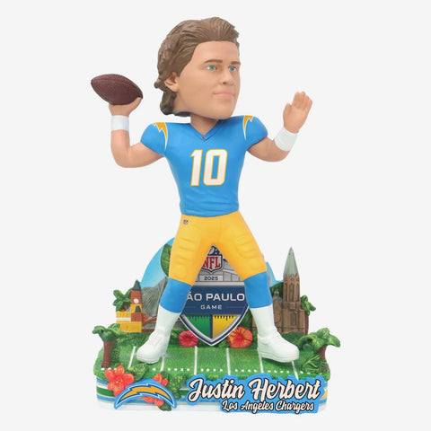 Justin Herbert Los Angeles Chargers 2025 International Game NFL Football Bobblehead