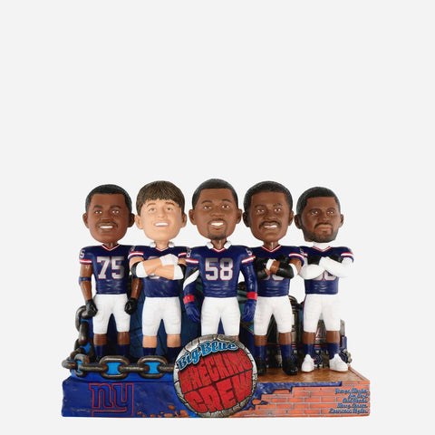 Lawrence Taylor, Harry Carson, Carl Banks, George Martin & Jim Burt New York Giants Big Blue Wrecking Crew Defense Mini Scene NFL Football Bobblehead