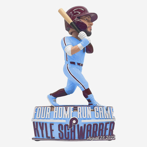 Kyle Schwarber Philadelphia Phillies 4 Home Run Game MLB Baseball Bobblehead