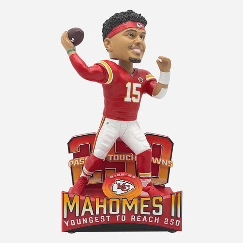 Patrick Mahomes Kansas City Chiefs 250 Career Touchdowns NFL Football Bobblehead