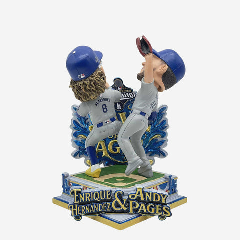 Andy Pages & Kike Hernandez Los Angeles Dodgers 2025 World Series Game 7 Mini Scene MLB Baseball Bobblehead