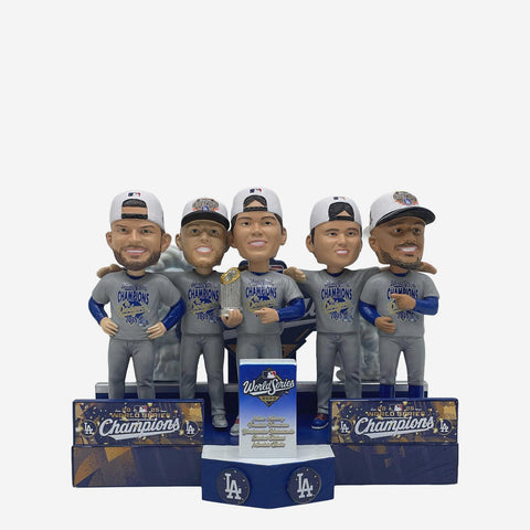 Shohei Ohtani, Yoshinobu Yamamoto, Freddie Freeman, Max Muncy & Mookie Betts Los Angeles Dodgers 2025 World Series Champions Comeback Of The Ages Podium Mini Scene MLB Bobblehead