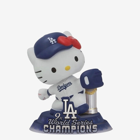 Hello Kitty Los Angeles Dodgers 9X World Series Champions Mini MLB Bobblehead