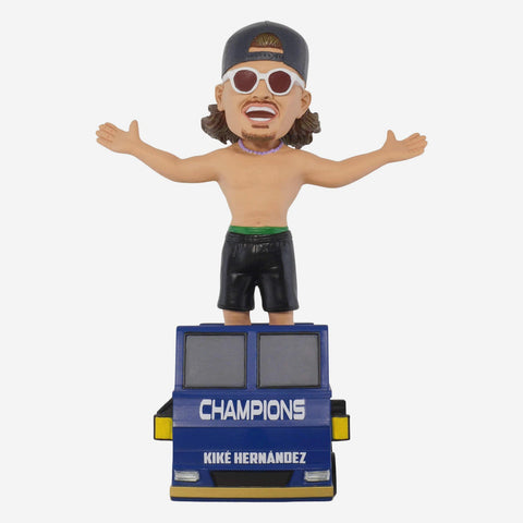 Kike Hernandez Los Angeles Dodgers 2025 Back To Back World Series Champions Bus MLB Bobblehead