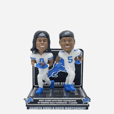 David Montgomery & Jahmyr Gibbs Detroit Lions Gamebreaker Dual NFL Football Bobblehead