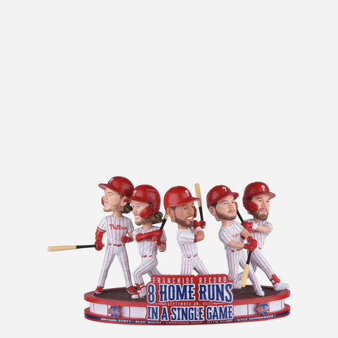 Bryson Stott, Alec Bohm, Kyle Schwarber, Otto Kemp & Edmundo Sosa Philadelphia Phillies Record 8 Home Run Game Mini Scene MLB Baseball Bobblehead