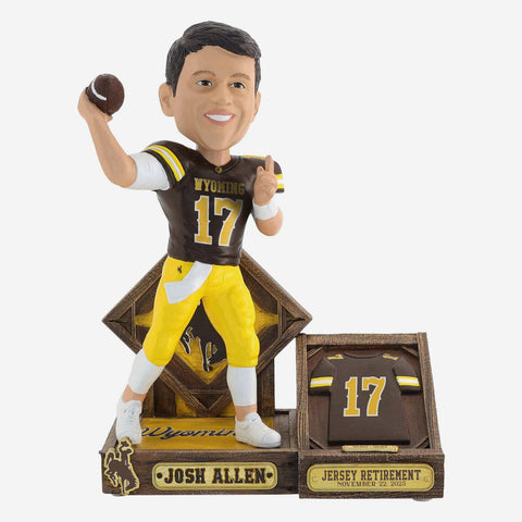 Josh Allen Wyoming Cowboys Jersey Retirement NCAA College Bobblehead