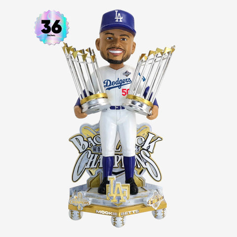 Mookie Betts Los Angeles Dodgers 2025 Back To Back World Series Champions Celebration 3 Foot MLB Baseball Bobblehead