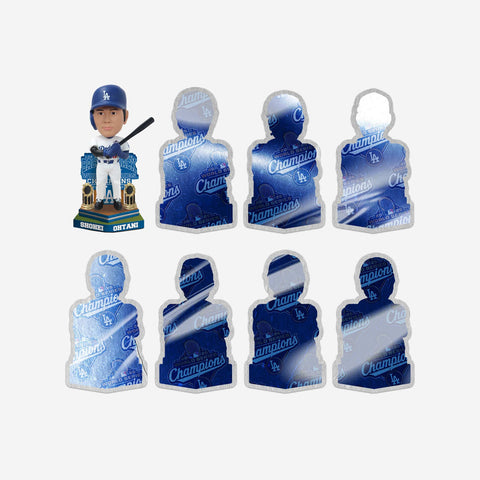 Shohei Ohtani, Freddie Freeman, Mookie Betts, Clayton Kershaw, Teoscar Hernandez, Yoshinobu Yamamoto, Tommy Edman & Kike Hernandez Los Angeles Dodgers 2025 Back To Back World Series Champions Celebration Mini Boxed Set MLB Bobblehead