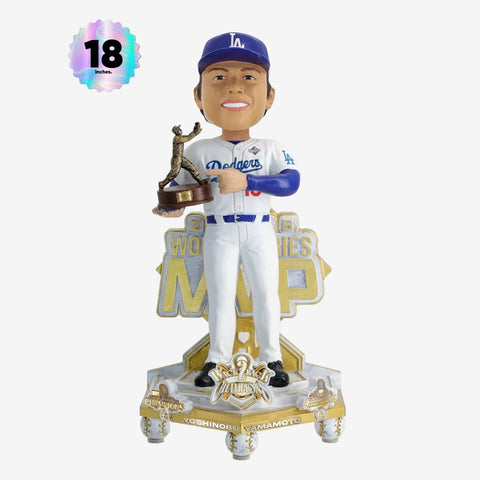 Yoshinobu Yamamoto Los Angeles Dodgers 2025 Back To Back World Series Champions Celebration MVP 18 Inch MLB Bobblehead