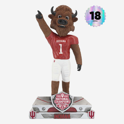 Hoosier The Bison Indiana Hoosiers 2025 CFP National Champions 18 Inch NCAA College Bobblehead
