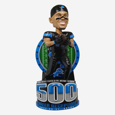 Amon-Ra St Brown Detroit Lions 500 Receptions NFL Football Bobblehead