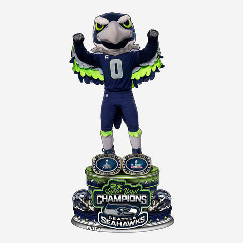 Blitz Seattle Seahawks 2X Super Bowl Lx Champions Celebration Mascot NFL Football Bobblehead