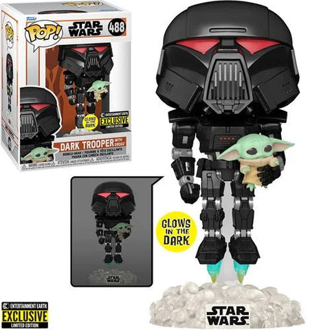 Dark Trooper With Grogu Funko Pop! Star Wars The Mandalorian Bobblehead