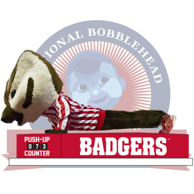 Bucky Badger Wisconsin Badgers Mascot Push-Up Counter Bobblehead (Presale)