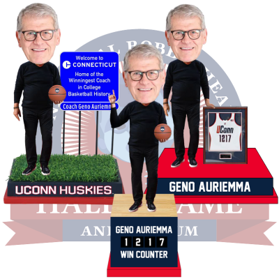 Coach Geno Auriemma UConn Huskies Win Record Bobbleheads (Presale)