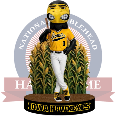 Herky the Hawk Iowa Hawkeyes Mascot Baseball Cornfield Bobblehead (Presale)