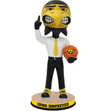 Herky the Hawk Iowa Hawkeyes Mascot Gold Tie Basketball Bobblehead (Presale)