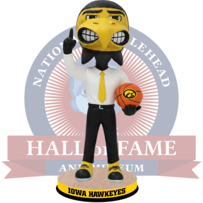 Herky the Hawk Iowa Hawkeyes Mascot Gold Tie Basketball Bobblehead (Presale)