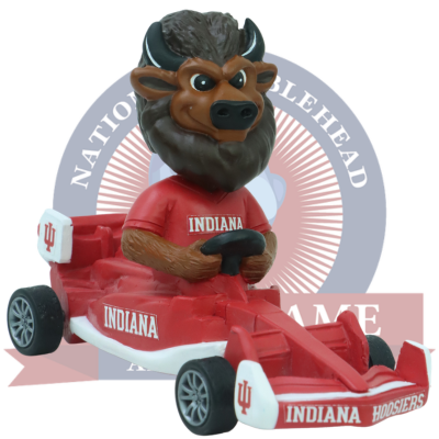 Hoosier the Bison Indiana Hoosiers Race Car Bobblehead (Presale)