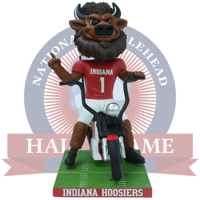 Hoosier the Bison Indiana Hoosiers Mascot Motorcycle Bobblehead (Presale)