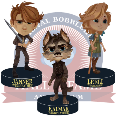 Janner, Kalmar, and Leeli Wingfeather Bobblehead Set of 3 (Presale)