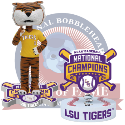 LSU Tigers 2025 Men's College World Series National Champions Bobbleheads (Presale)