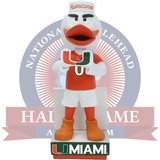 Sebastian the Ibis Miami Hurricanes Mascot Football Jersey Bobblehead