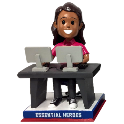 Female Firefighter Bobblehead - Essential Heroes Series Light Skin Tone 7 Inch