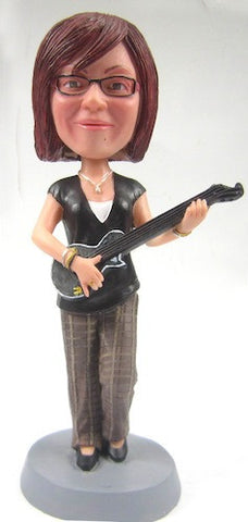 Female Guitar Player Bobblehead - National Bobblehead HOF Store
