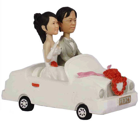 Wedding Couple in Car - National Bobblehead HOF Store