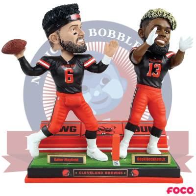 Baker Mayfield and Odell Beckham Jr. Cleveland Browns Passing Dual Bobblehead