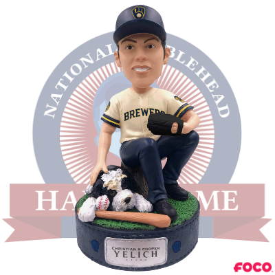 Christian Yelich and Cooper Milwaukee Brewers Bobblehead
