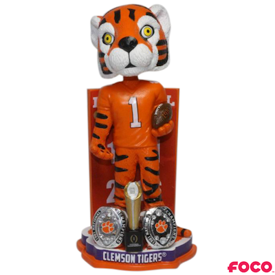 Clemson Tigers 2-Time National Champions Bobblehead