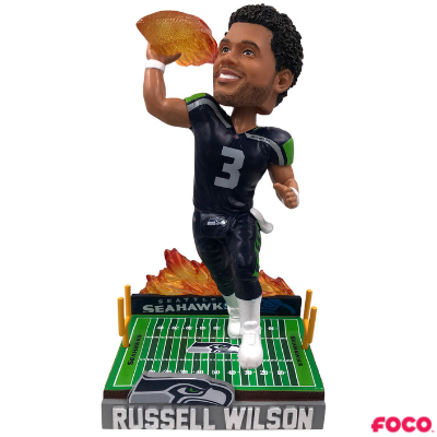 Russell Wilson Seattle Seahawks On Fire Bobblehead